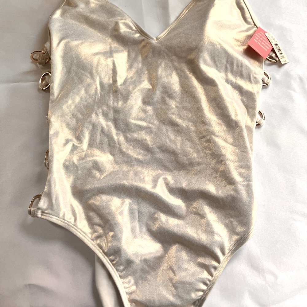 NWT NY & CO Metallic one-piece bathing suit